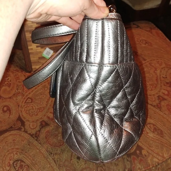 Coach Silver Quilted Leather Shopper Tote Style Number 19857 EUC - Picture 8 of 16